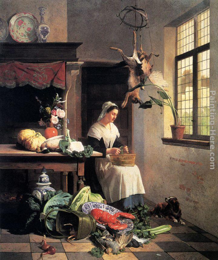 David Emile Joseph de Noter A Maid In The Kitchen